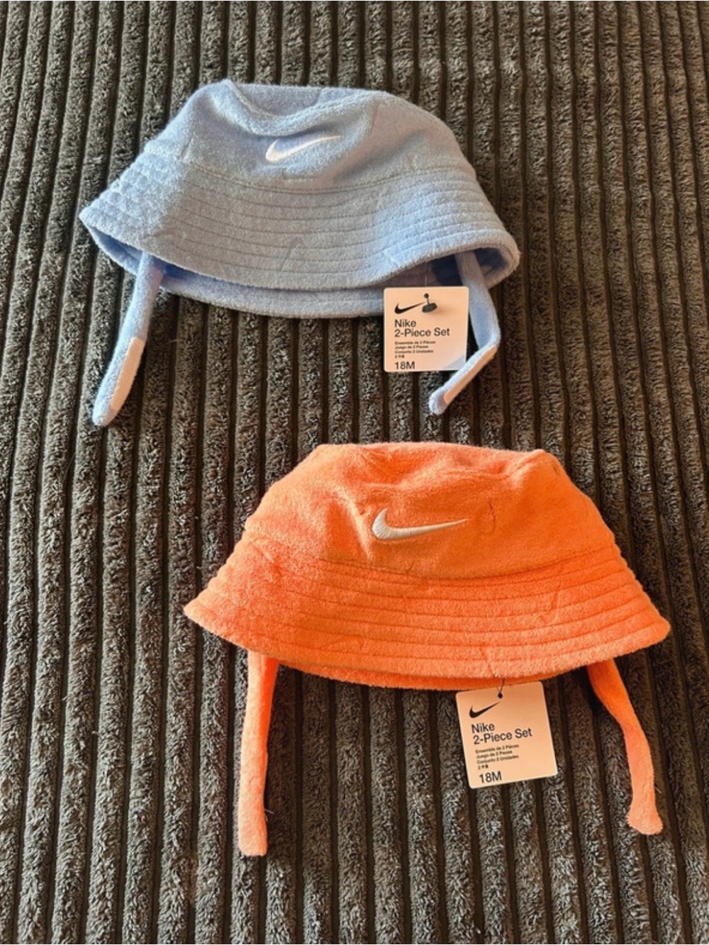 Nike Kids Bucket Hat Set - Light Blue & Bright Orange